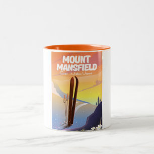 Mount Mansfield,Stowe northern Vermont ski Two-Tone Coffee Mug