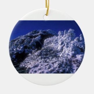 Mount Mansfield Summit Snow Ceramic Tree Decoration
