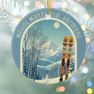 Mount Mansfield Vermont ski area souvenir Ceramic Ornament