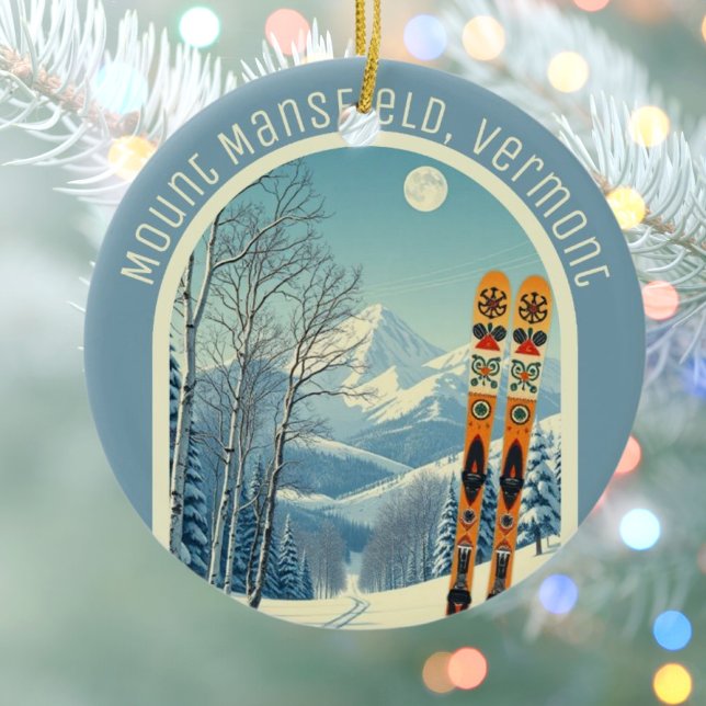 Mount Mansfield Vermont ski area souvenir  Ceramic Ornament (Creator Uploaded)