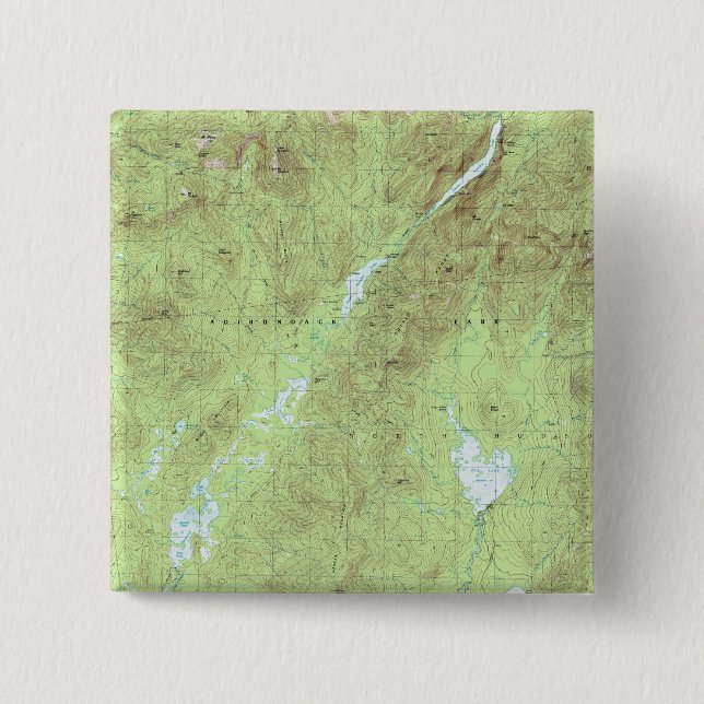 Mount Marcy Topographical Map - Adirondack Park 15 Cm Square Badge (Front)