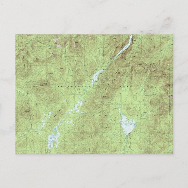 Mount Marcy Topographical Map - Adirondack Park Postcard (Front)