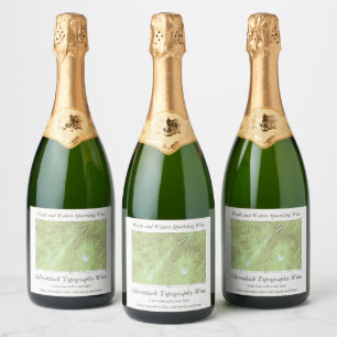 Mount Marcy Topographical Map - Adirondack Park Sparkling Wine Label