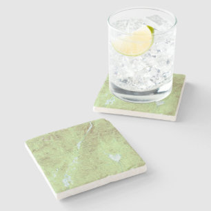 Mount Marcy Topographical Map - Adirondack Park Stone Coaster