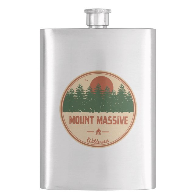 Mount Massive Wilderness Colorado Hip Flask (Front)
