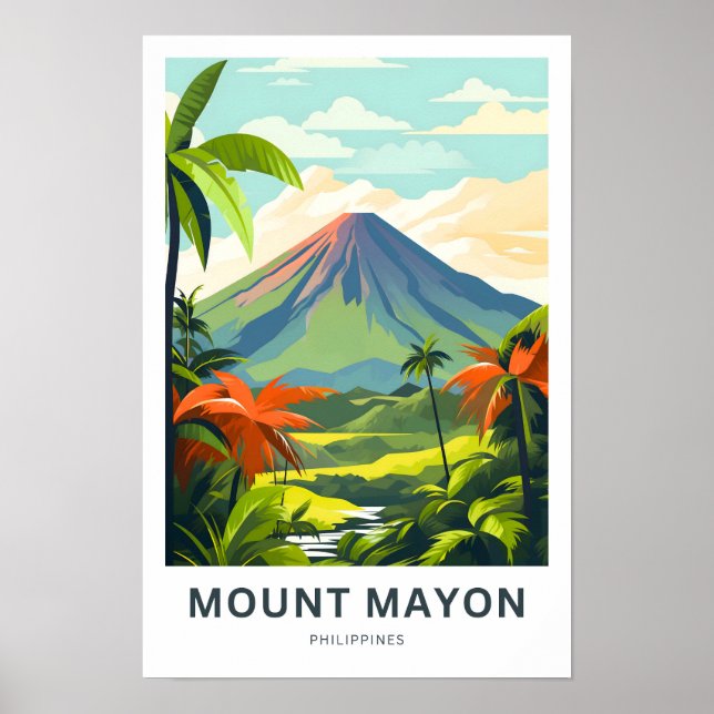 Mount Mayon Philippines Travel Print (Front)