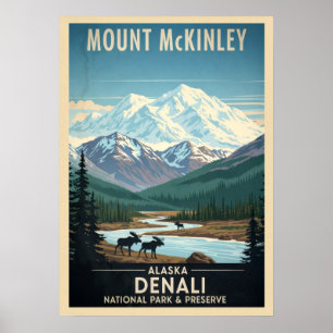 Mount McKinley - Alaska Denali national park Poster