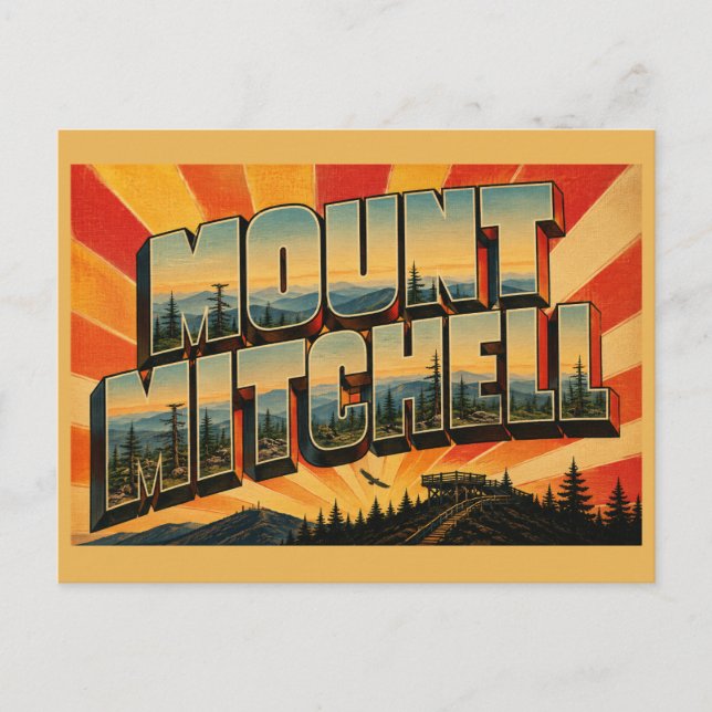 Mount Mitchell North Carolina Highest Peak Forest  Postcard (Front)