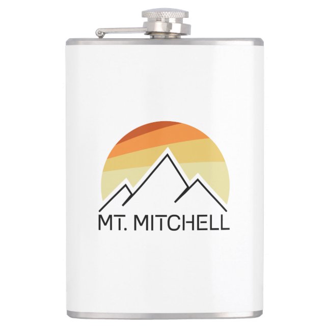 Mount Mitchell Retro Hip Flask (Front)