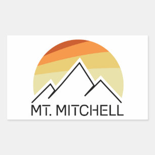 Mount Mitchell Retro Rectangular Sticker