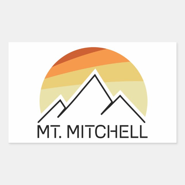 Mount Mitchell Retro Rectangular Sticker (Front)