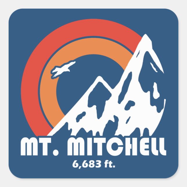 Mount Mitchell Sun Eagle Square Sticker (Front)