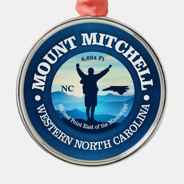 Mount Mitchell (V) Metal Ornament (Front)