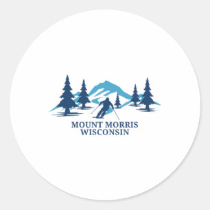 Mount Morris Wisconsin Ski Resort Skiing Skier Classic Round Sticker