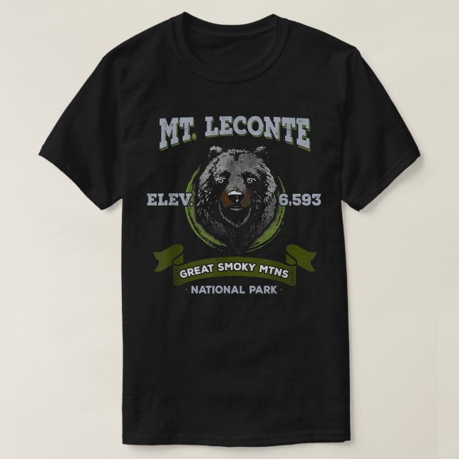 Mount Mt LeConte Black Bear Smoky Mountains T  T-Shirt (Design Front)