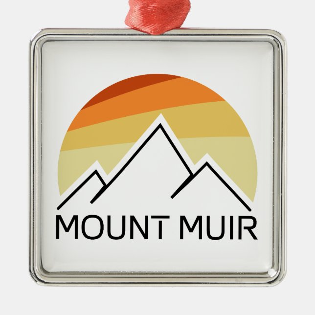 Mount Muir California Retro Metal Ornament (Front)
