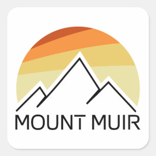 Mount Muir California Retro Square Sticker