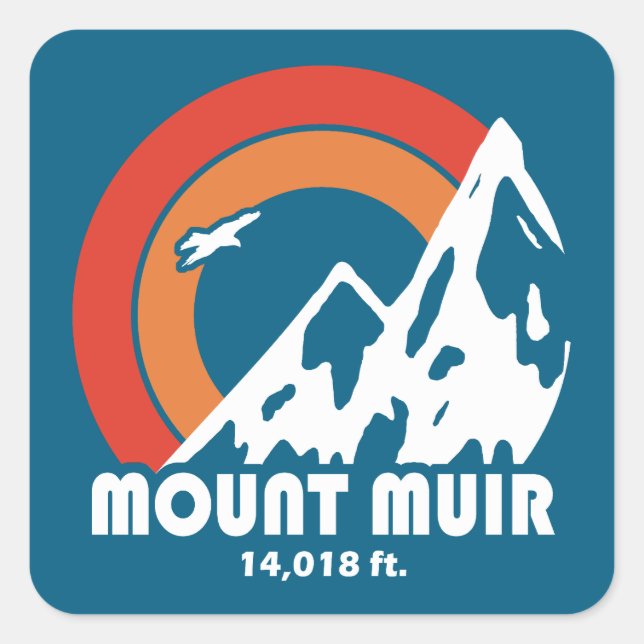 Mount Muir California Sun Eagle Square Sticker (Front)