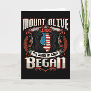 Mount Olive Illinois Usa Flag 4th Of July Card