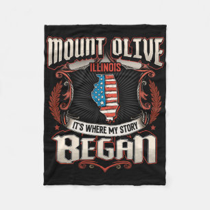 Mount Olive Illinois Usa Flag 4th Of July Fleece Blanket
