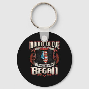 Mount Olive Illinois Usa Flag 4th Of July Key Ring