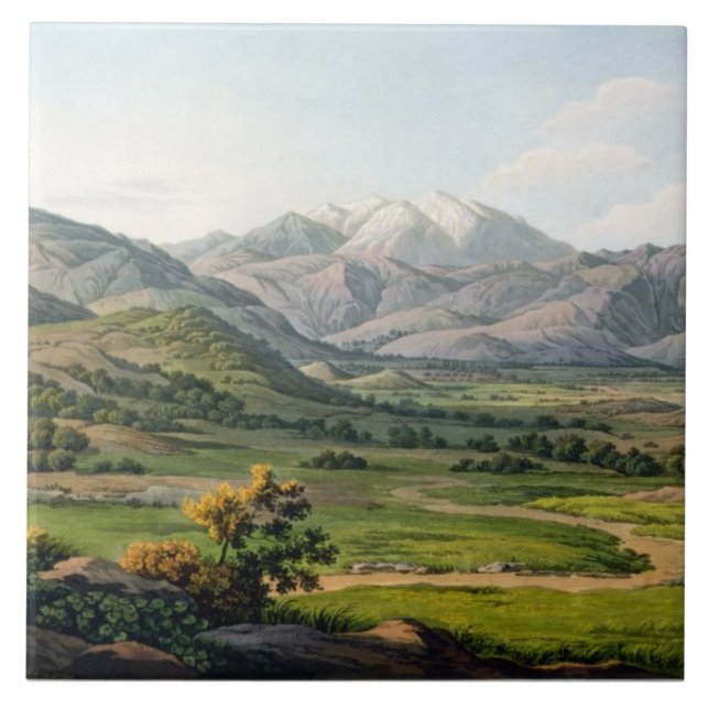 Mount Olympus, as seen between Larissa and Baba, p Ceramic Tile (Front)
