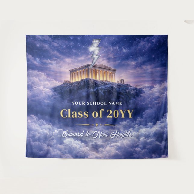 Mount Olympus Class Graduation Banner, Custom Prom Tapestry (Front (Horizontal))