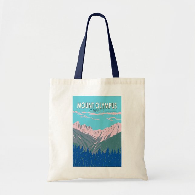 Mount Olympus Greece Travel Art Vintage Tote Bag (Front)