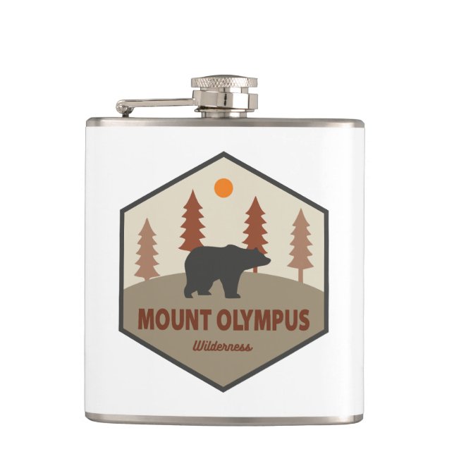 Mount Olympus Wilderness Utah Bear Hip Flask (Front)