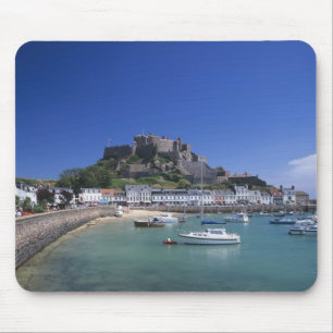 Mount Orgueil Castle and harbour, Gorey, Jersey Mouse Pad