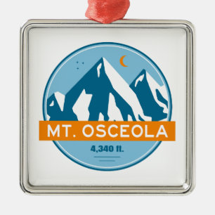 Mount Osceola New Hampshire Stars Moon Metal Ornament