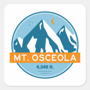 Mount Osceola New Hampshire Stars Moon Square Sticker