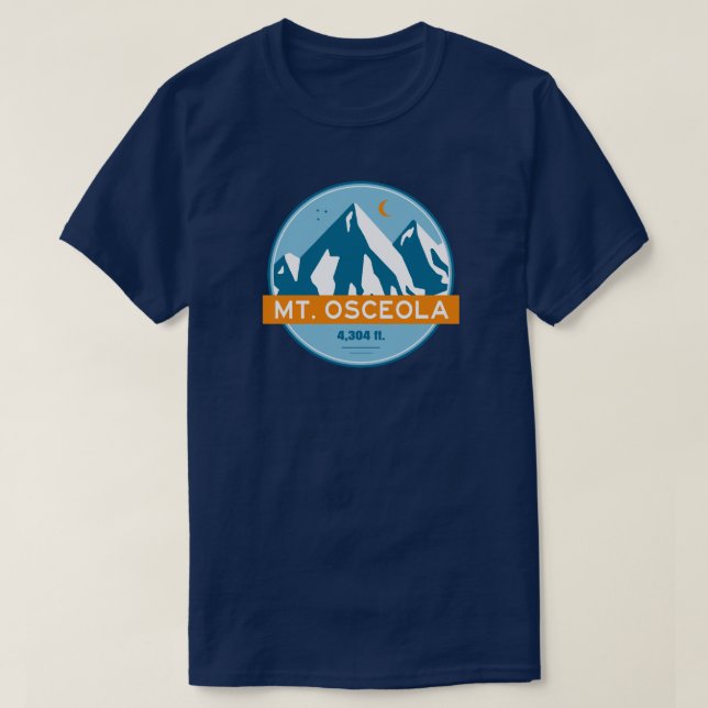 Mount Osceola New Hampshire Stars Moon T-Shirt (Design Front)