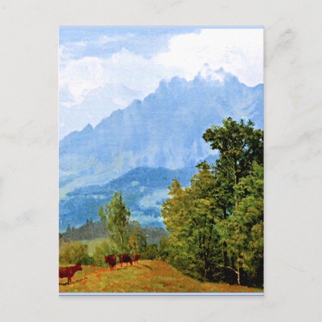 Mount Pilatus, famous artwork by Albert Bierstadt Postcard (Front)
