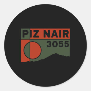 Mount Piz Nair Sankt Moritz Skiing Corviglia Hikin Classic Round Sticker