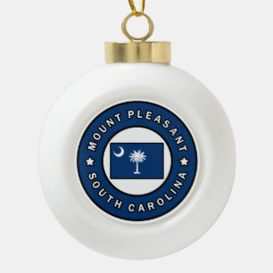 Mount Pleasant South Carolina Ceramic Ball Christmas Ornament