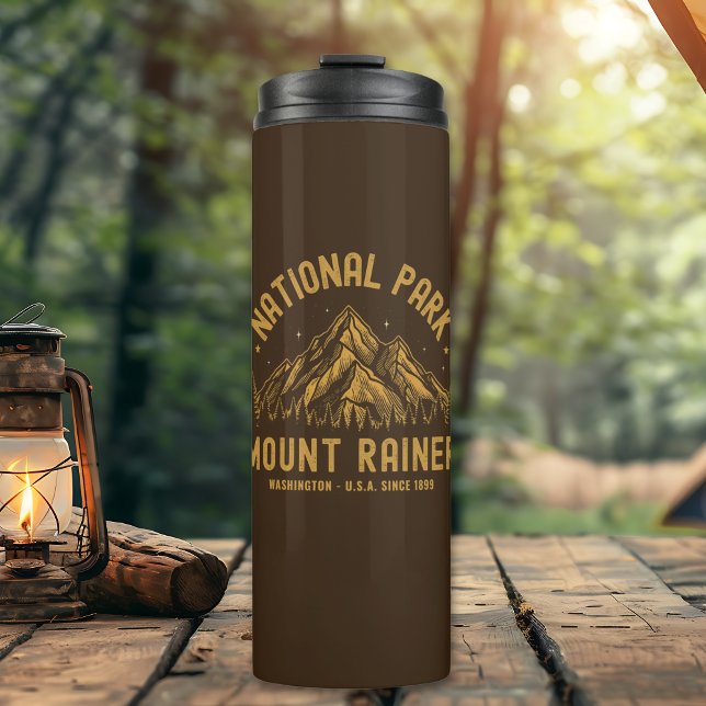Mount Rainer National Park Forest Landscape Thermal Tumbler (Creator Uploaded)