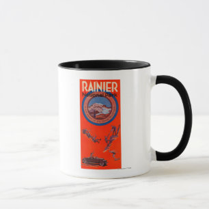 Mount Rainier Advertising Poster 2 Mug