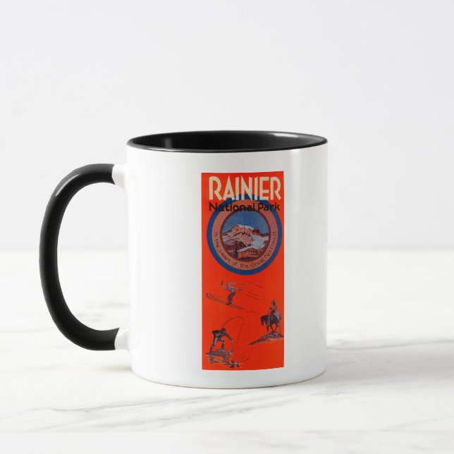 Mount Rainier Advertising Poster Mug (Left)