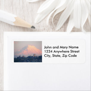Mount Rainier Alpenglow Return Address Label