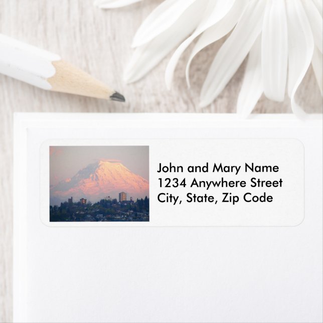 Mount Rainier Alpenglow Return Address Return Address Label (Insitu)
