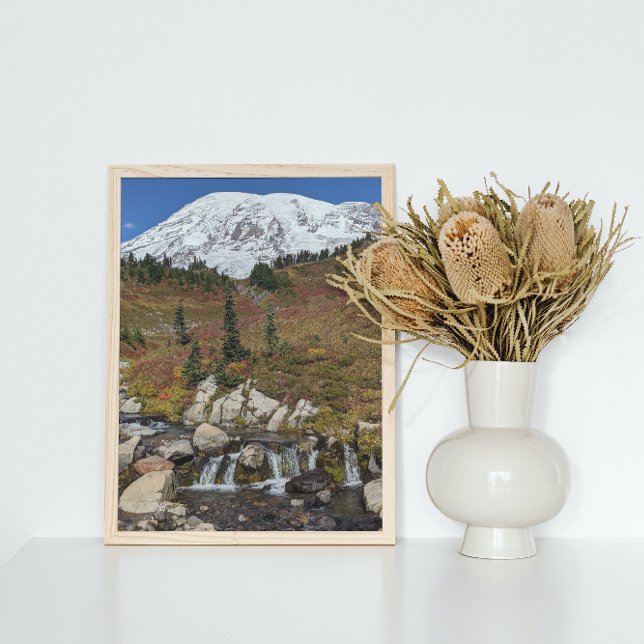 Mount Rainier and Edith Creek Photo Print (In Situ Framed)
