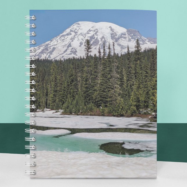 Mount Rainier and Frozen Lake Photo Notebook (In Situ)