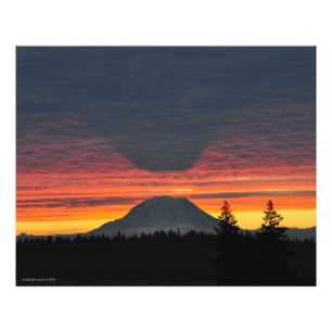 Mount Rainier and its Shadow in Large Format Photo Print