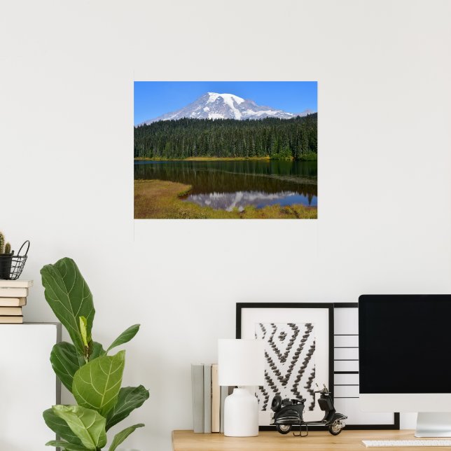 Mount Rainier and Reflection Lake Poster (Home Office)