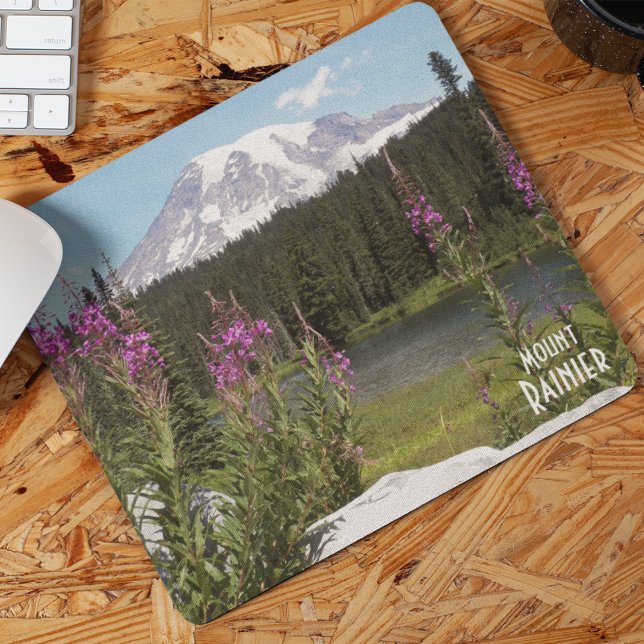 Mount Rainier and Wildflowers Scenic Landscape Mouse Pad (Creator Uploaded)