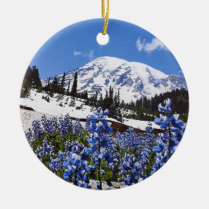 Mount Rainier at Paradise Point Ceramic Tree Decoration