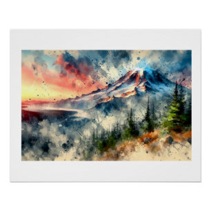 Mount Rainier at Sunrise,  Poster