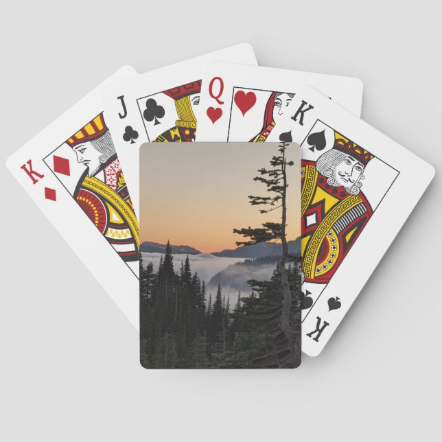 Mount Rainier at Sunset Playing cards (Back)