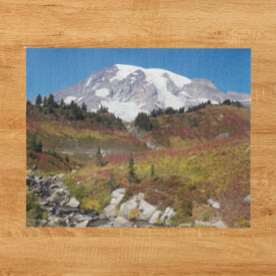Mount Rainier Autumn Colour Landscape Jigsaw Puzzle